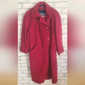 Vintage Aquascutum Red Wool Coat